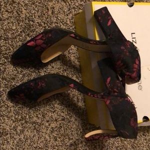Floral print high heels